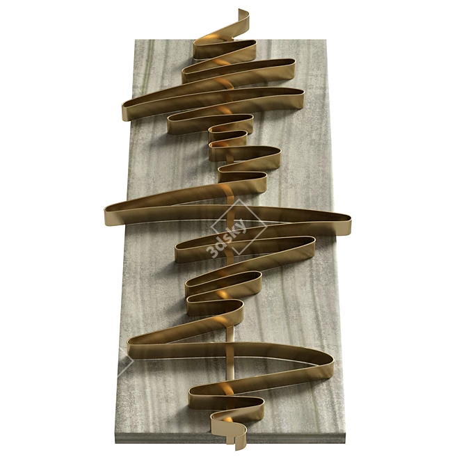 Abstract Metal Wall Art Sculpture 3D model image 3