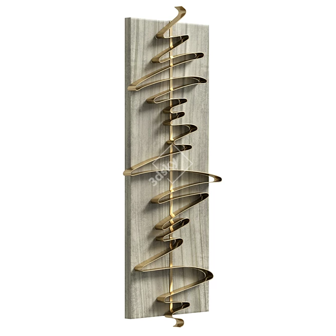 Abstract Metal Wall Art Sculpture 3D model image 4