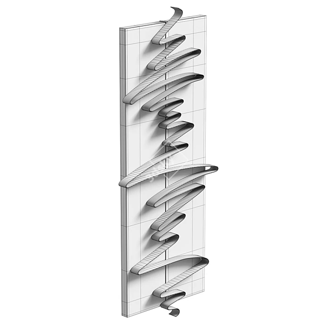 Abstract Metal Wall Art Sculpture 3D model image 6