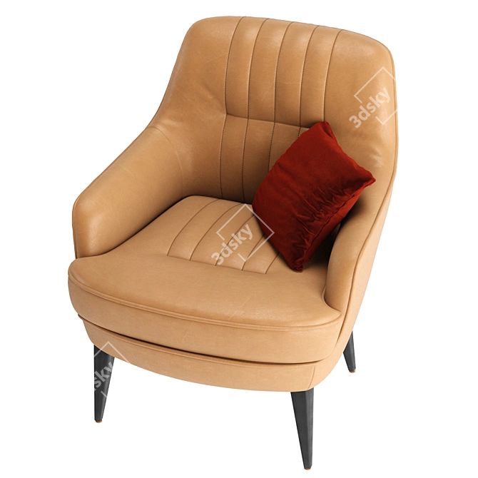 Translated: The product description does not indicate that it is in Russian. A unique title for the Caravel Armchair in velvet and leather could be " 3D model image 5