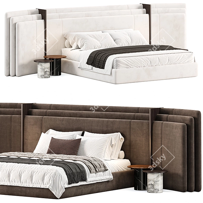 Sleek Mariposa Bed Design 3D model image 1