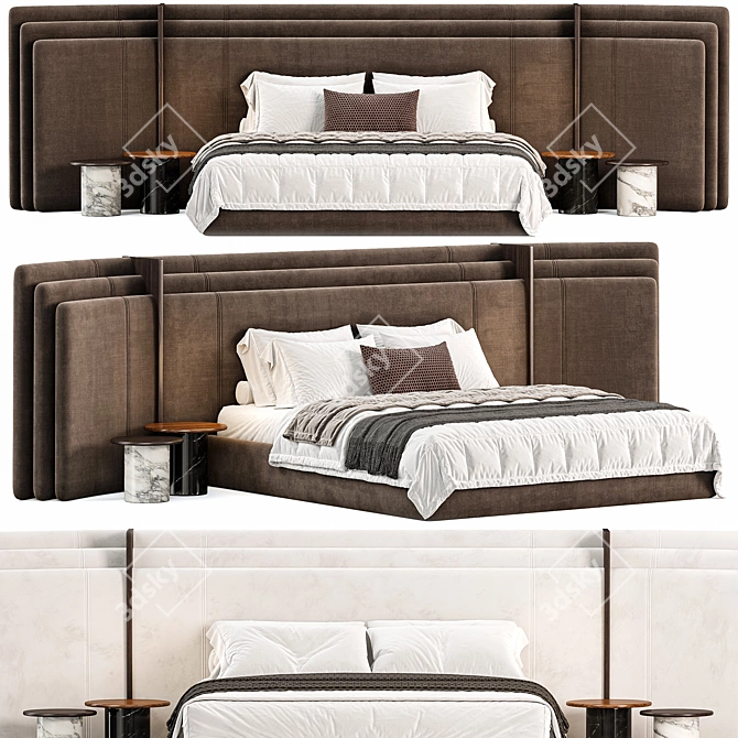 Sleek Mariposa Bed Design 3D model image 2