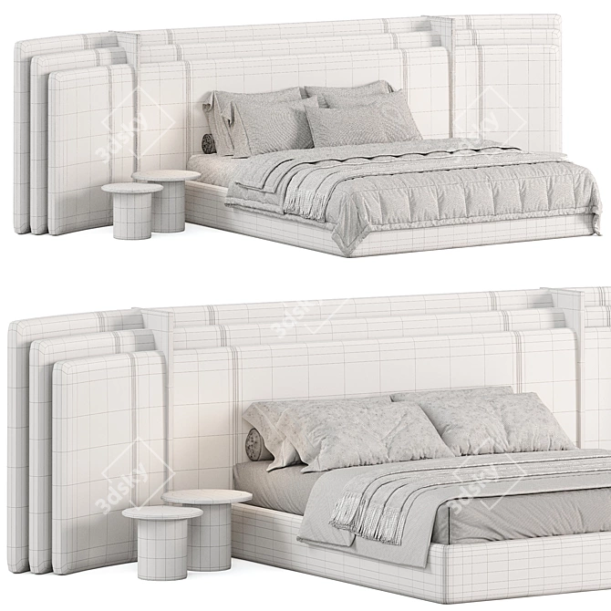 Sleek Mariposa Bed Design 3D model image 6