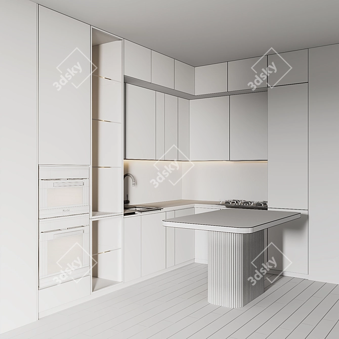 Compact Kitchenette Minikitchen029 3D model image 2