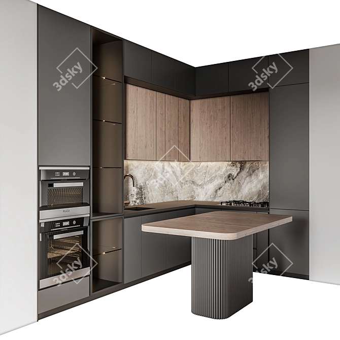 Compact Kitchenette Minikitchen029 3D model image 3