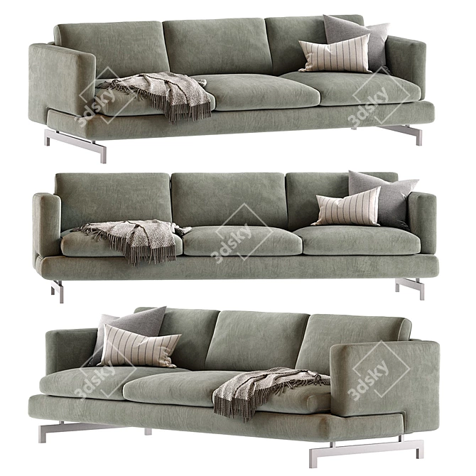 Natuzzi Jeremy 3-Seat Sofa 3D model image 1