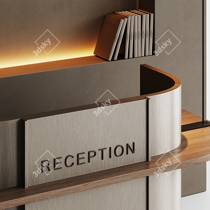 Metal Minimalist Reception Desk Set 3D model image 3