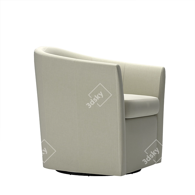 Hyde Swivel Armchair: Upholstered Elegance 3D model image 2