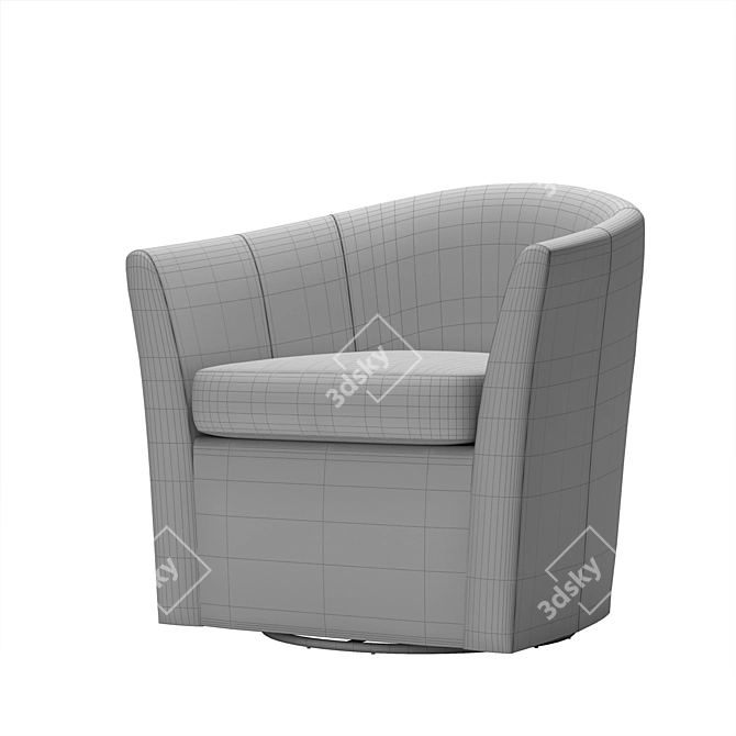 Hyde Swivel Armchair: Upholstered Elegance 3D model image 4