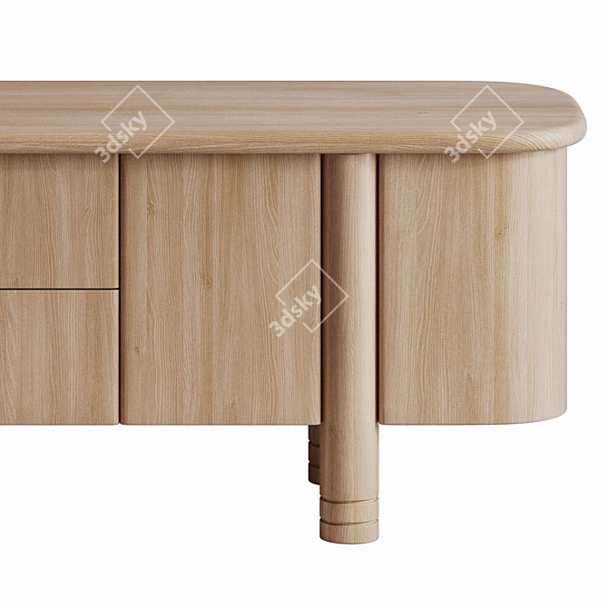 Sleek Modern Credenza 3D Model 3D model image 2