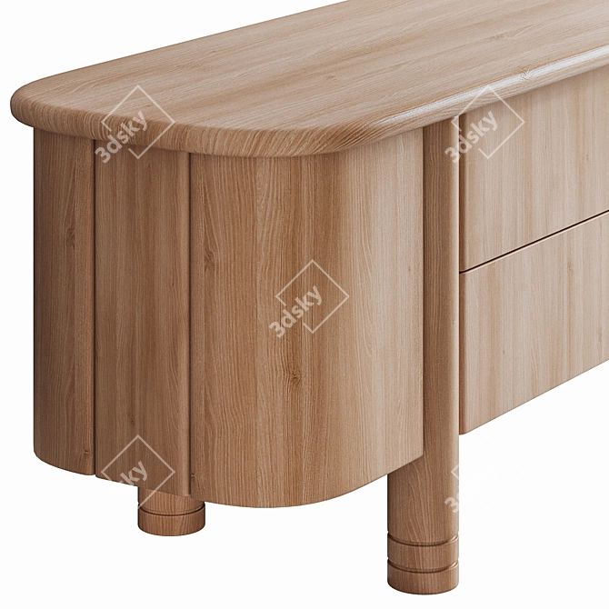 Sleek Modern Credenza 3D Model 3D model image 3