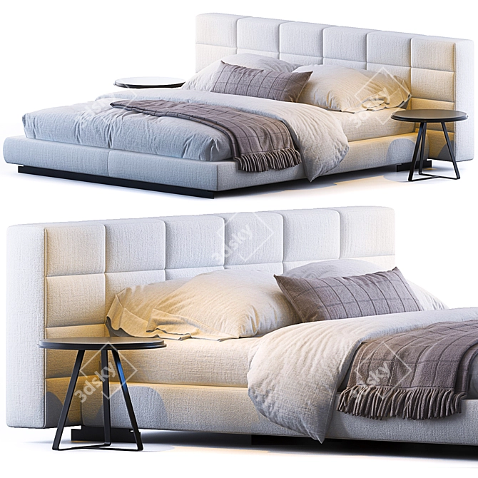 Sleek Lawrence Bed by Minotti 3D model image 1