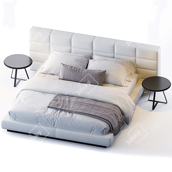 Sleek Lawrence Bed by Minotti 3D model image 2