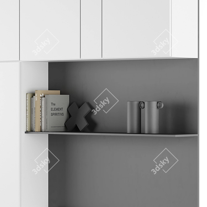 Decorative TV Wall Unit, 3D 3D model image 2