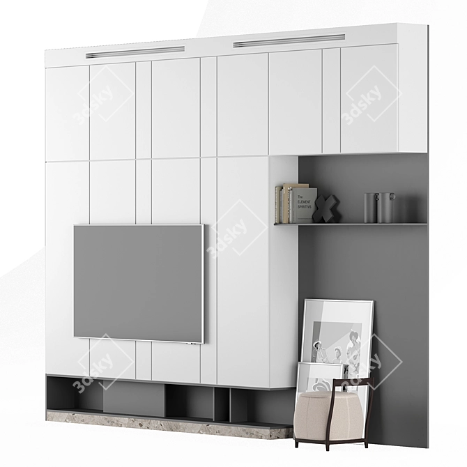 Decorative TV Wall Unit, 3D 3D model image 4