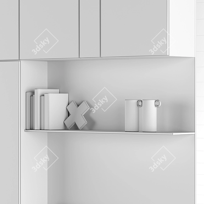 Decorative TV Wall Unit, 3D 3D model image 6