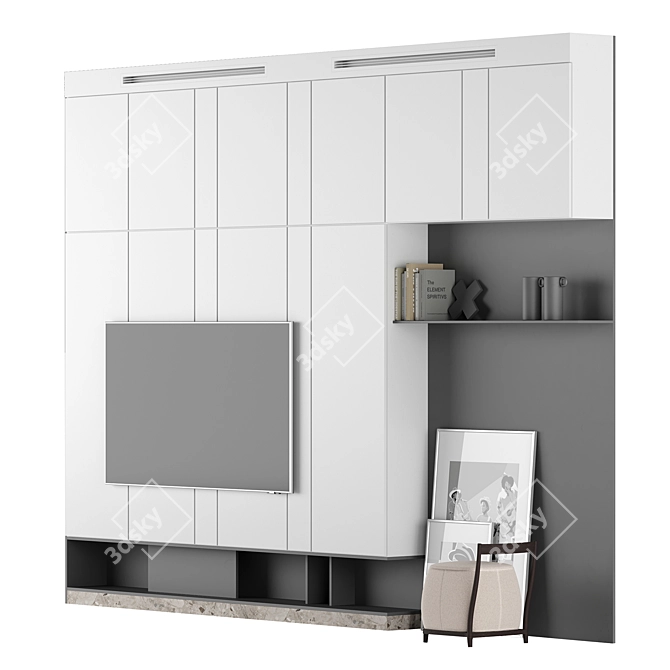 Decorative TV Wall Unit, 3D 3D model image 8