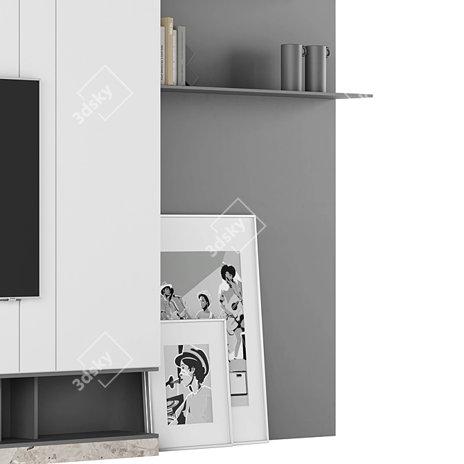 Decorative TV Wall Unit, 3D 3D model image 15