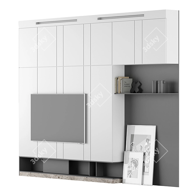 Decorative TV Wall Unit, 3D 3D model image 16