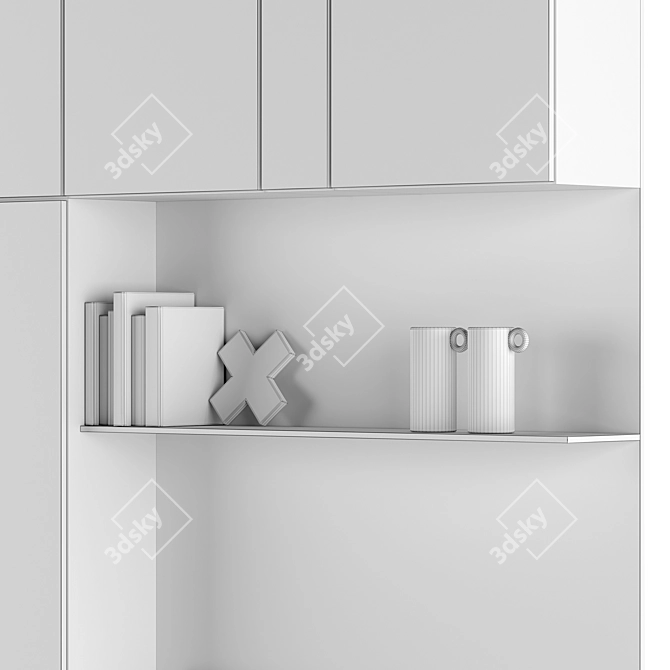 Decorative TV Wall Unit, 3D 3D model image 18