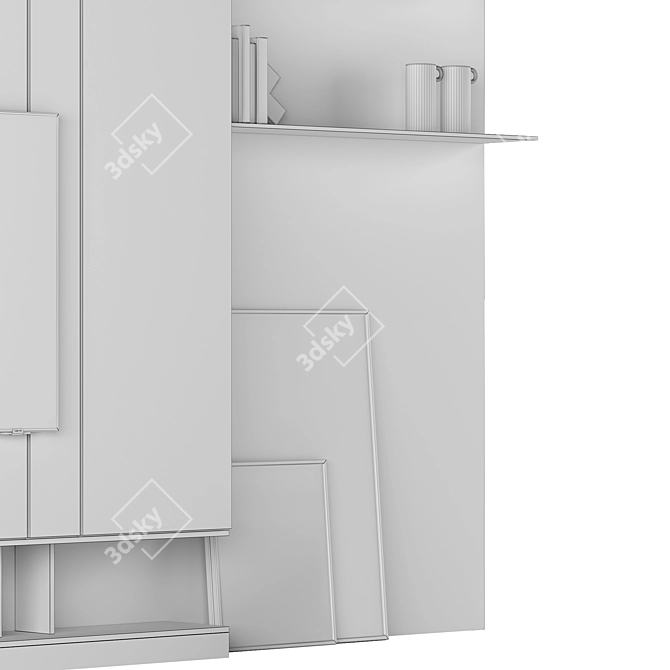 Decorative TV Wall Unit, 3D 3D model image 19