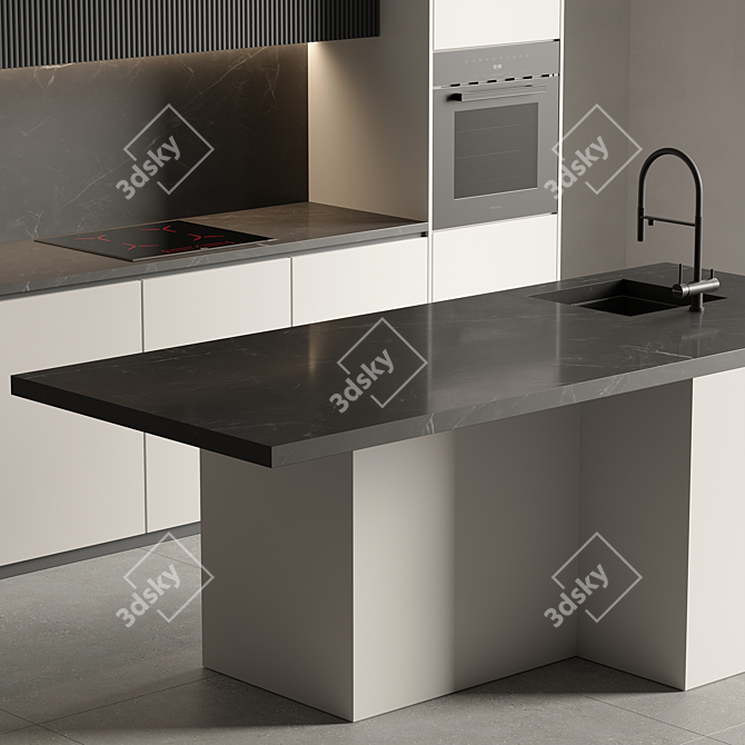 Modern Kitchen 3D Model Files 3D model image 4