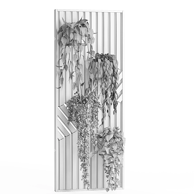 Wooden Wall Hanging Plant Stand 3D model image 3