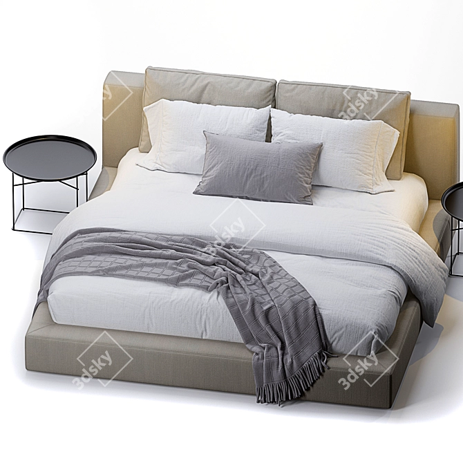 RH Cloud Platform Bed 3D model image 2