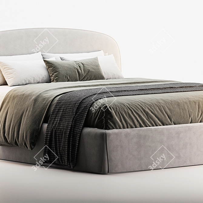 Sleek Modern Bed Design 3D model image 2