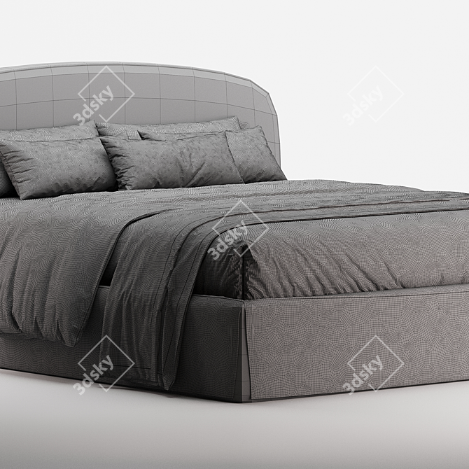 Sleek Modern Bed Design 3D model image 3