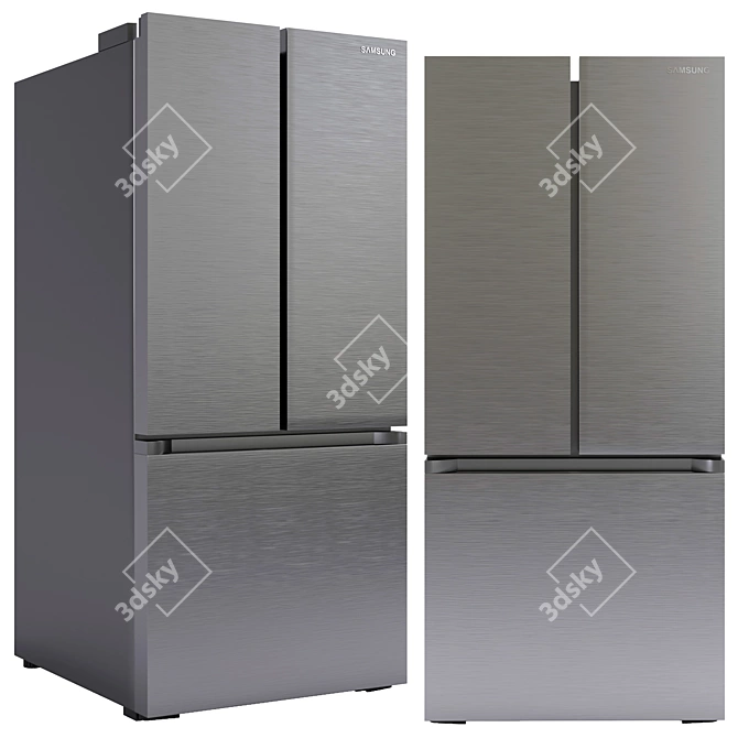 Samsung French Door Refrigerator 3D Model 3D model image 1