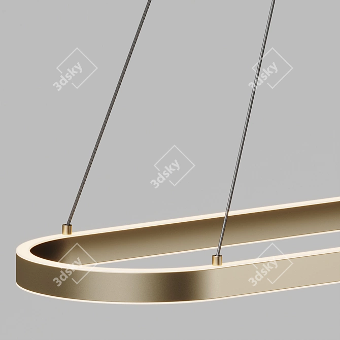 Modern Linear LED Suspension Light 3D model image 3