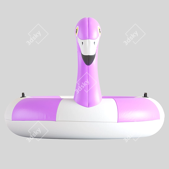 Inflatable Pink Flamingo Pool Float 3D model image 3