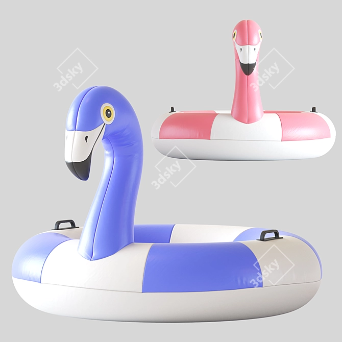 Inflatable Pink Flamingo Pool Float 3D model image 6