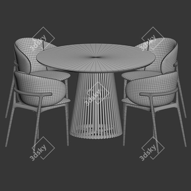 Elegant Melam & Jeanette Dining Set 3D model image 3