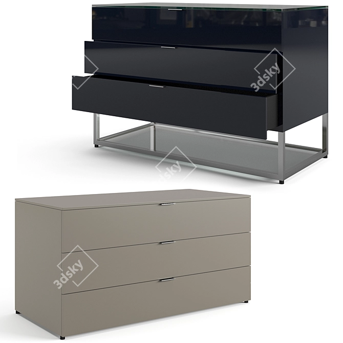 Modular Contemporary Chest Drawers Set 3D model image 1