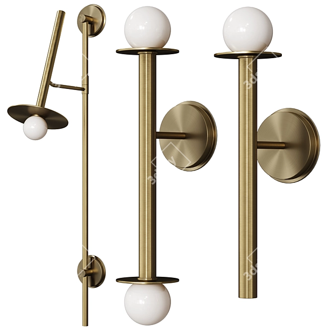 Elegant Nodes Wall Light Fixture 3D model image 1