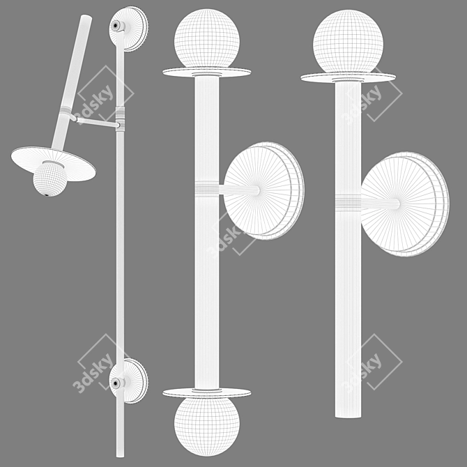 Elegant Nodes Wall Light Fixture 3D model image 3