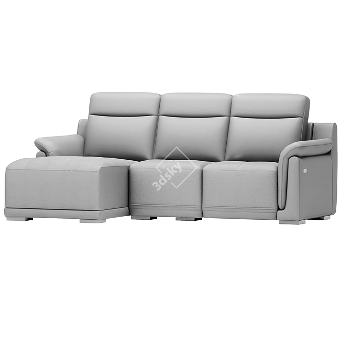 Jonathan Leather Corner Recliner 3D model image 1