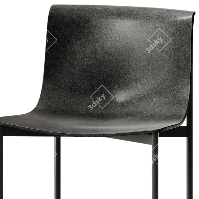 Luxury Ombra Leather High Stool 3D model image 3