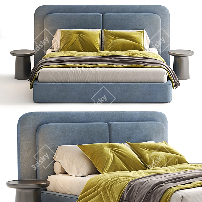 Felini Beige Soft Bed 3D 3D model image 5