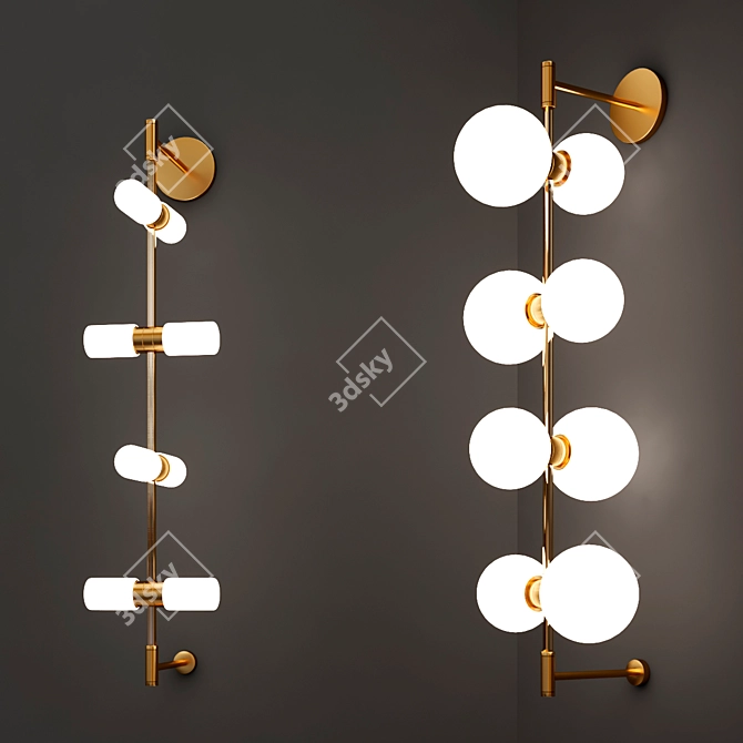 Sleek ModernRail Wall Sconce 3D model image 3