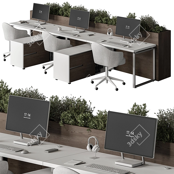 Office Furniture Set for Employees 3D model image 5