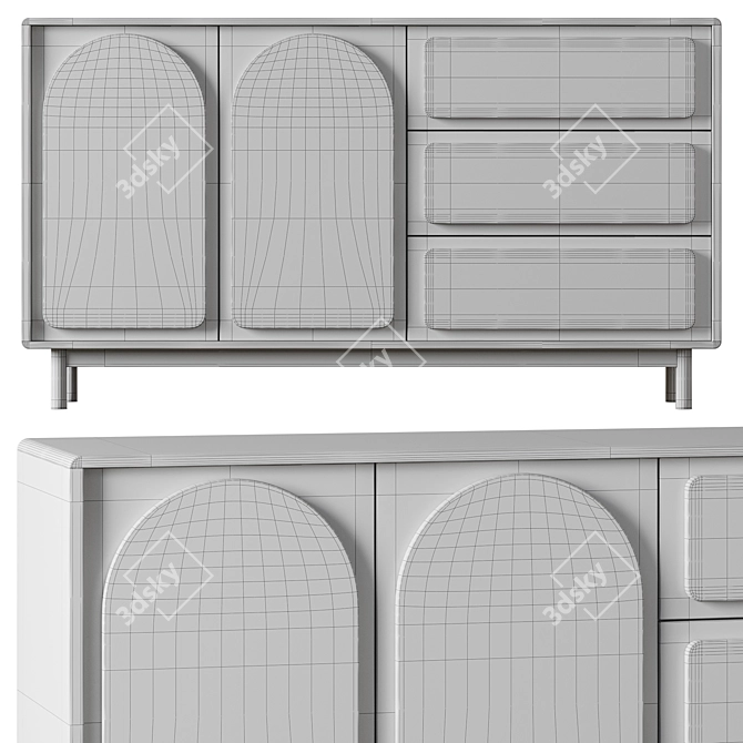  Arch Sideboard Buffet n03 3D model image 3