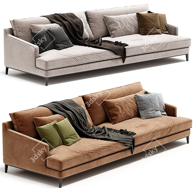 Modern Italian Poliform Bellport Sofa 3D model image 2