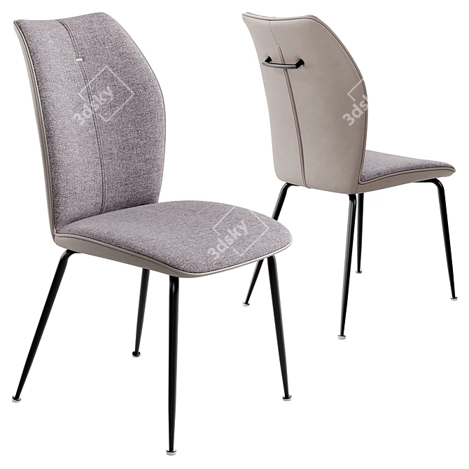 Berlin Chair Melange Gray Leather 3D model image 1