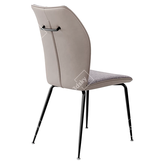 Berlin Chair Melange Gray Leather 3D model image 3