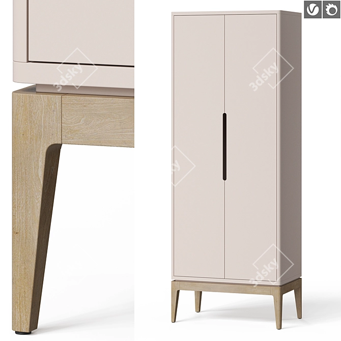 Sleek Contemporary Wardrobe 3D model image 1