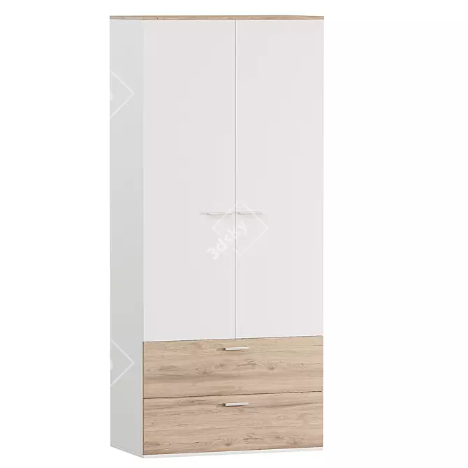 Sheverton-2 Wardrobe: Elegant and Functional 3D model image 1