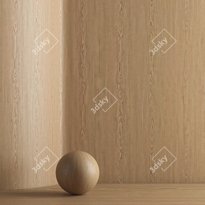 Seamless Oak Wood Texture Set 3D model image 3